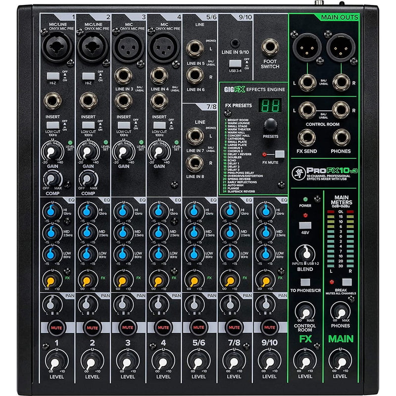 ProFX10v3 10-Channel Professional USB Mixer