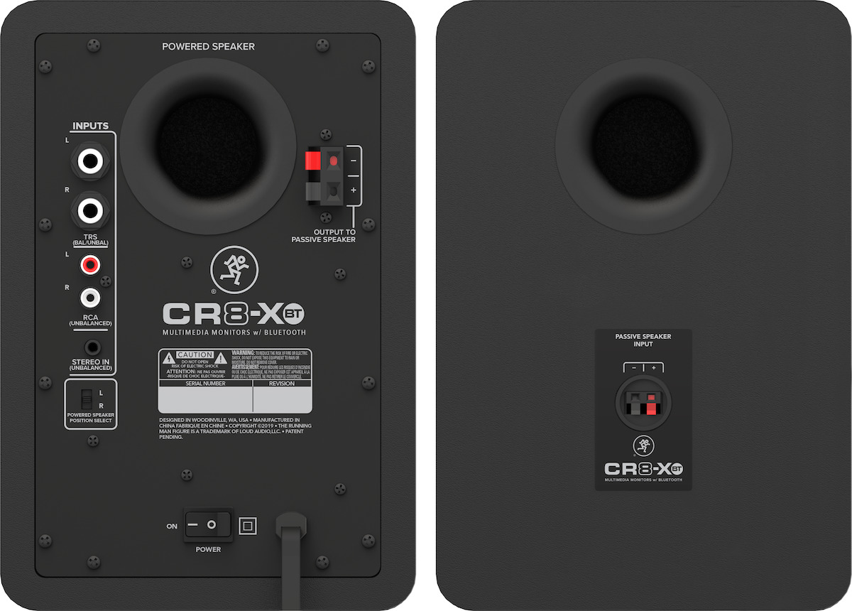Mackie CR8-XBT (Pair) 8" Powered Monitors With Bluetooth Mackie CR8-XBT (Pair) 8" Powered Monitors With Bluetooth
