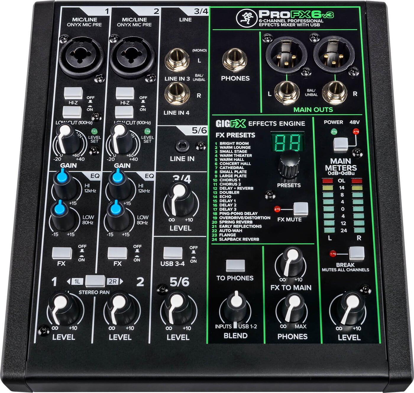 Mackie ProFX6v3 6-Channel Professional USB Mixer