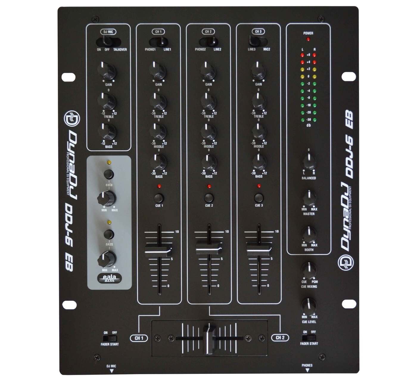 Dynatech DDJ6EB 3Channel Professional DJ Mixer